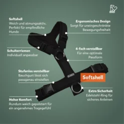 Alternative view of BUMER Hundegeschirr, Softshell: Neonorange, Gurtband: PREMIUM Electric Pumpkin